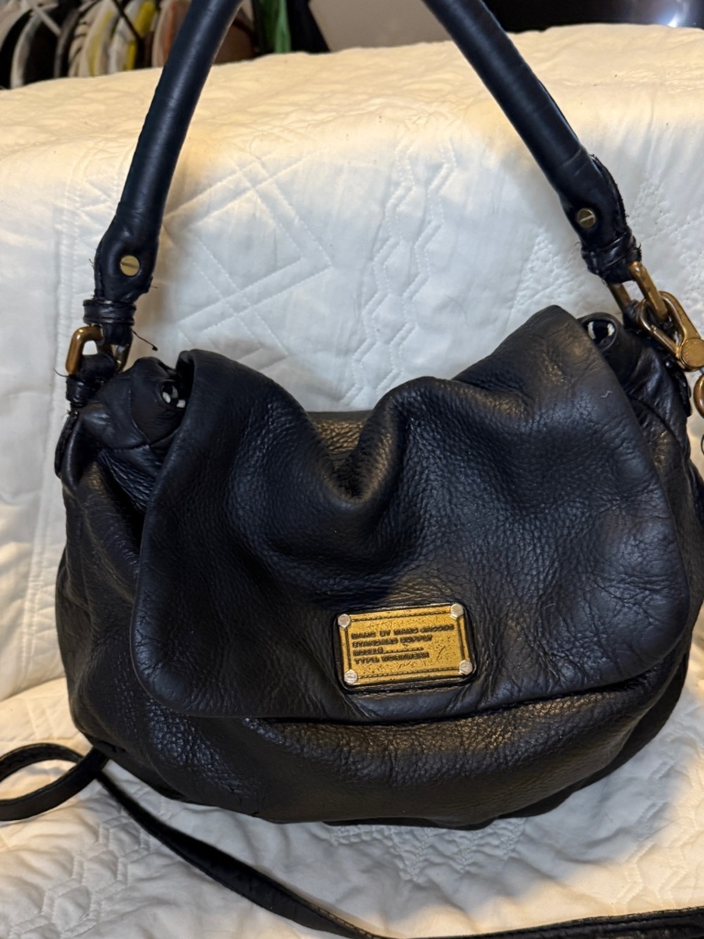 Marc by Marc Jacobs Classic Q Lil Ukita Crossbody Bag Black Leather Vintage - Picture 2 of 16